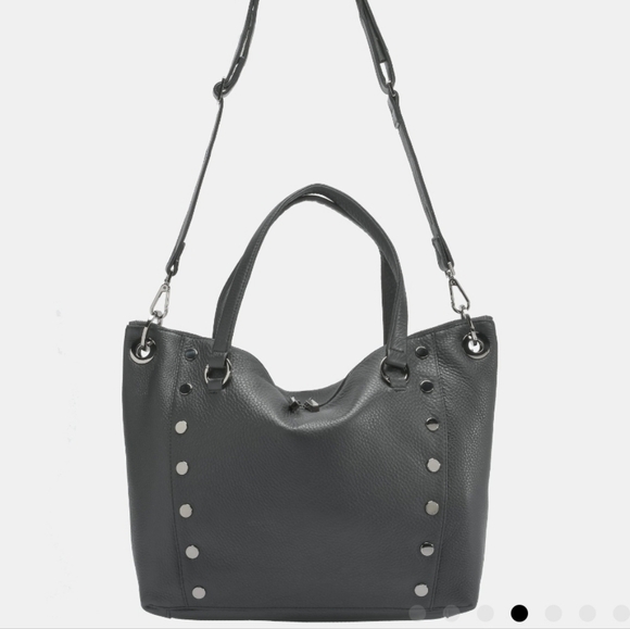 Hammitt Daniel Large Leather Tote Bag - Black Gunmetal - Picture 12 of 13